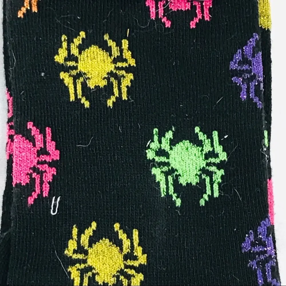 Halloween Sparkle Spider Socks Black Multi Color